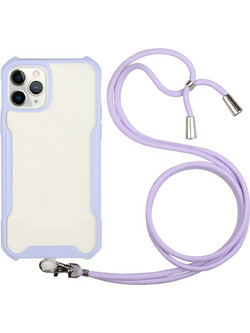 Forcell Θήκη με Πλαίσιο Σιλικόνης και Λουράκι Purple (iPhone 11 Pro)