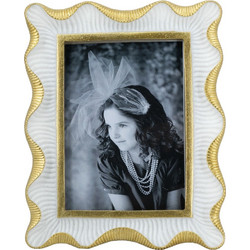 Artekko Frame Λευκή Κορνίζα Ρητίνης για Φωτογραφία 4Χ6" με Χρυσές Λεπτομέρειες (17.1x2.2x21.7)cm