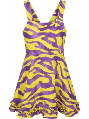 SERAFINO ΚΙΤΡΙΝΟ ΛΙΛΑ ΦΟΡΕΜΑ ΜΕ ANIMAL PRINT & ΒΟΛΑΝ ΚΟΡΙΤΣΙ (6510)