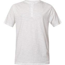 Zero SLUB RAW NECK BUTTONS Λευκό