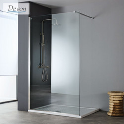 Διαχωριστικό Ντους Devon Iwis Walk In 60X200 cm με Inox Brushed Ματ Πλαίσιο IW 60C-111 Διάφανο με Κρύσταλλο Ασφαλείας Clean Glass 8mm