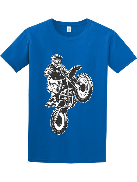 Motocross unisex T-shirt ενηλίκων ΜΠΛΕ ΡΟΥΑ