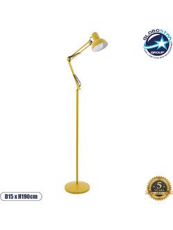 GLOBOSTAR(R) AUDREY 01472 Μοντέρνο Επιδαπέδιο Φωτιστικό με Ντουί 1 x E27 AC 220-240V IP20 - Κίτρινο - Μ15 x Π15 x Υ190cm