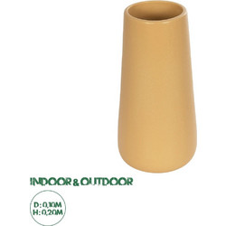 GloboStar(R) Artificial Garden LEGIAN 21268 Διακοσμητικό Κεραμικό Βάζo Πορτοκαλι Π10 x Μ10 x Υ20cm