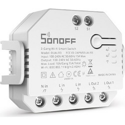 SONOFF smart διακόπτης DUALR3, 2-Gang, WiFi, 15A, λευκός