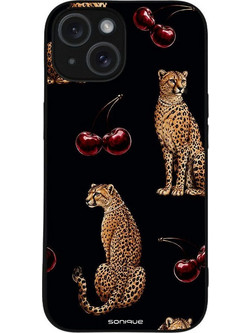 Sonique Diva Series Back Cover Cherry Cheetah (iPhone 15)