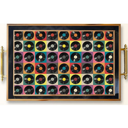 Δίσκος Σερβιρίσματος 244KNG1232 50x29x3,5cm Multi Aberto Design Γυαλί