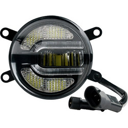 DRL ΚΑΙ ΦΩΣ ΟΜΙΧΛΗΣ 12V ΠΡΟΣΘΕΤΟ DAYTIME ΔΙΕΘΝΗ ΣΤΡΟΓΓΥΛΟ 90mm