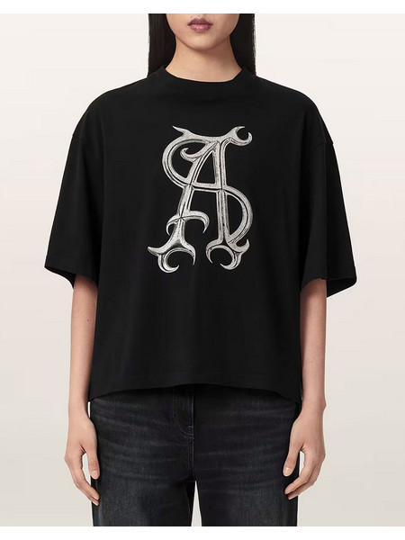 ALL SAINTS REFLEX AMELIE TEE W149JF-BLACK Black