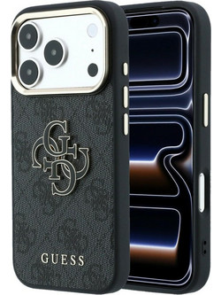 Guess 4G Big Resin Logo Back Cover Black (iPhone 18 Pro / 17 Pro)