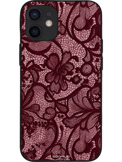 Sonique Diva Series Back Cover Burgundy Lace (iPhone 12 mini)
