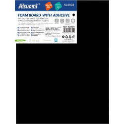 Alsuomi Foam Board Αυτοκόλλητο Μαύρο 50x70cm 5mm AL5503