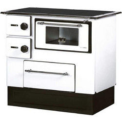 Alfa Plam Regular 46 White Left Εμαγιέ Ξυλόσομπα με Φούρνο 5kW
