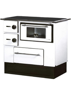 Alfa Plam Regular 46 White Left Εμαγιέ Ξυλόσομπα με Φούρνο 5kW
