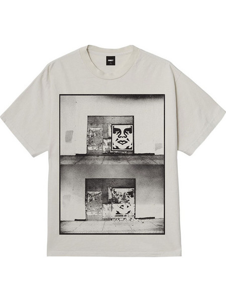 OBEY DESTROYED ICON PHOTO TEE PIGMENT CHALK WHITE
