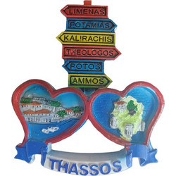 Tουριστικό μαγνητάκι Souvenir - Σετ 12pcs - Resin Magnet - Thassos - 678169
