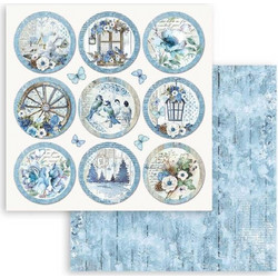 Stamperia Χαρτί Scrapbooking 30,5X30,5cm Διπλής Όψης Blue Land Rounds