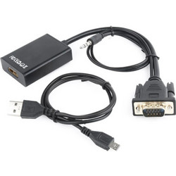 Gembird A-VGA-HDMI-01 video cable adapter 0.15 m HDMI Type A (Standard) VGA (D-Sub) Black