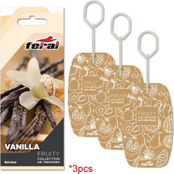 Σετ Αρωματικών Αυτοκινήτου Feral Fruity Collection Vanilla 3 Τεμάχια