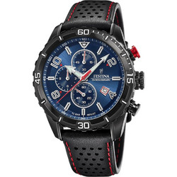 Festina Ανδρικό Ρολόι Χρονογράφος με Μαύρο Δερμάτινο Λουράκι F20519/2