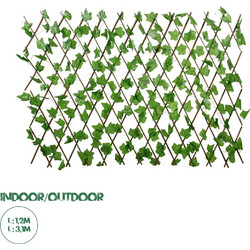 GloboStar(R) Artificial Garden IVY 78497 Πτυσσόμενη Πέργκολα Τεχνητής Φυλλωσιάς - Κάθετος Κήπος Σύνθεση Κισσός Μ110 x Π10 x Υ120cm (min) Μ310 x Π10 x Υ45cm (max)