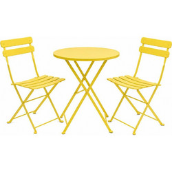 Nextdeco Curves Σετ Έπιπλα Κήπου 3τμχ Κίτρινο 548521