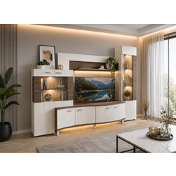 Σύνθετο Σαλονιού με Led φωτισμό 235/176/47 εκ. Play, Genomax