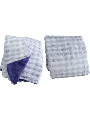 Κουβέρτα Υπέρδιπλη Bubble Wool Με Επένδυση Sherpa Γαρύφαλλο 220x240 - Μωβ