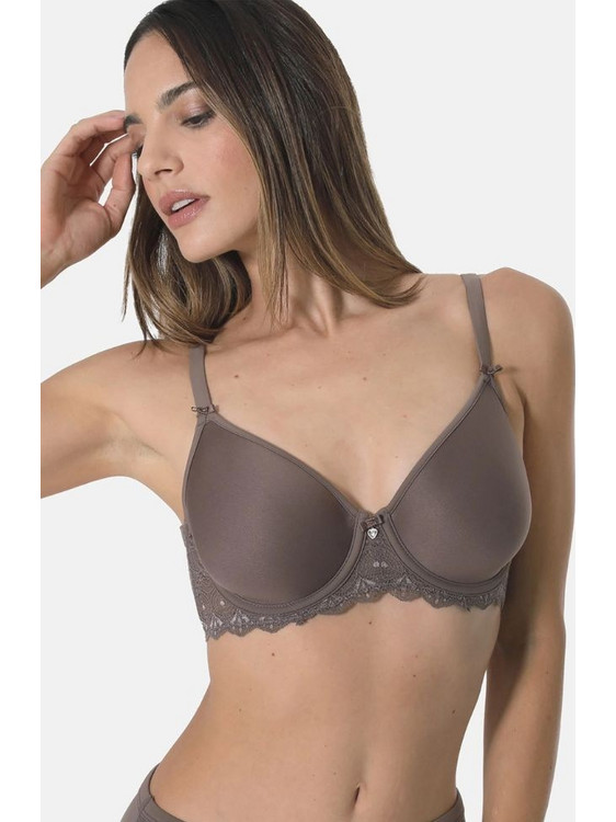 Sassa Σουτιέν Με Ελαφρά Ενίσχυση & Μπανέλα Spacer Flexicup Lace Ανθρακί - Silver