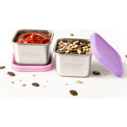 Lekkabox Cubis Mini Σετ Δοχεία Φαγητού Inox Lavender 2τμχ