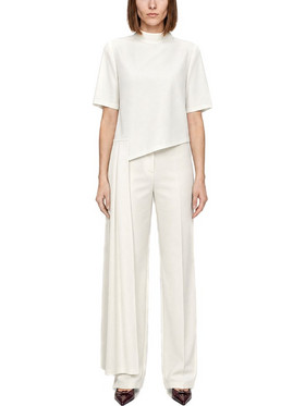 C.MANOLO WOMEN BLOUSE SHORTSLEEVE SIDE TAIL
