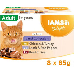 IAMS DELIGHTS Land Collection in Gravy box - wet cat food - 8x85g