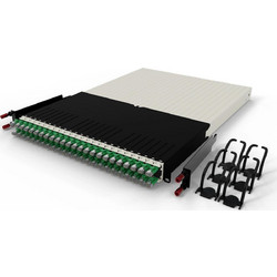 Patchbox PONE30STPGR - Σύστημα έλξης καλωδίων 30RU/STP (1,8 m) με 24 κασέτες, Patch καλώδια Cat6a U/FTP, Πράσινο