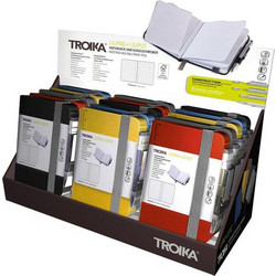 TROIKA Thekendisplay 15x LILIPAD + LILIPUT Σετ μίνι σημειωματαρίων με μίνι στυλό-πολυεργαλείο