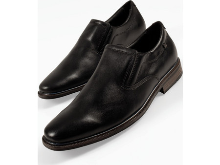 Pegada μαύρα ανδρικά δερμάτινα παπούτσια slip-on για επίσημο στυλ