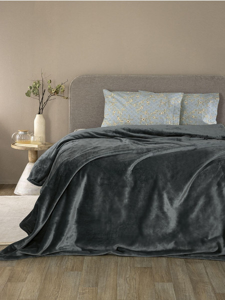 Palamaiki Κουβέρτα Fleece 220x240 LUCY COAL Γκρι