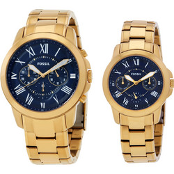 Fossil Grant Chronograph Ανδρικό Ρολόι με Χρυσό Μπρασελέ FS6200SET