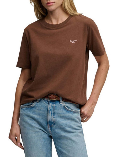 SUPERDRY SIGNATURE EMB TEE ΜΠΛΟΥΖΑ ΓΥΝΑΙΚΕΙΟ W1011952A-8TP DarkBrown