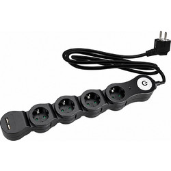 R.D.P. ΠΟΛΥΠΡΙΖΟ ΑΣΦΑΛΕΙΑΣ ΜΕ ΔΙΑΚΟΠΤΗ ΚΑΙ 2 USB ΚΩΛΔΙΟ ΜΗΚΟΥΣ 1,5M 4 ΘΕΣΕΩΝ