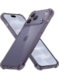 Techsuit Shockproof Clear Silicone Back Cover Smoke Black (iPhone 18 Pro / 17 Pro)