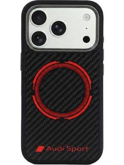 Audi RSQ Carbon Fiber Sport Red Circle MagSafe Θήκη Black (iPhone 18 Pro / 17 Pro)