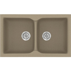 Sanitec Classic 340 Υποκαθήμενος Νεροχύτης Γρανίτη Ματ Granite Taupe 78x50cm