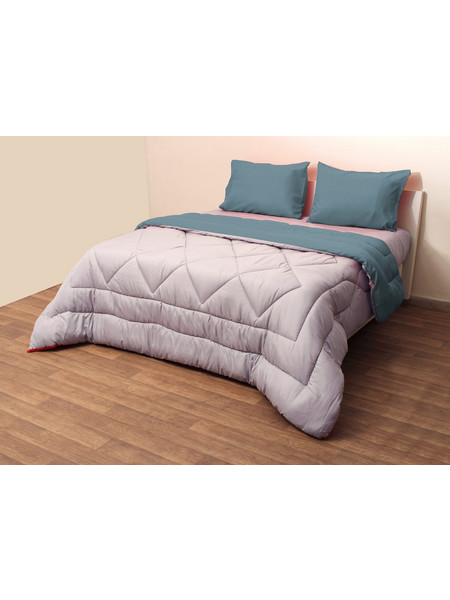Viopros Πάπλωμα Μονό Microfiber Microfiber 160x240 Bicolor PETROL-GREY