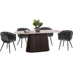 552507 ΣΕΤ ΤΡΑΠΕΖΑΡΙΑΣ 5ΤΜΧ CATER HM12118.01 ΚΕΡΑΜΙΚΟ TOP ΟΒΑΛ-ΓΚΡΙ ΒΕΛΟΥΔΟ