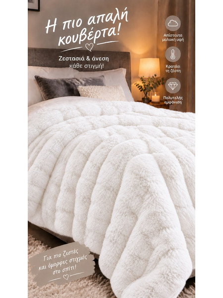Υπέρδιπλη Κουβέρτα Rabbit 3 Κιλών 220x240cm Λευκή RB30