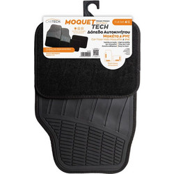 CARTECH ΔΑΠΕΔΑ ΜΟΚΕΤΑ MOQUET TECH ΜΑΥΡΟ-ΜΑΥΡΟ FULL SET 4TMX 10405