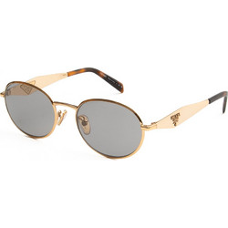 Prada PRD57S 5AK50Q Γυναικεία Γυαλιά Ηλίου Στρογγυλά Μεταλλικά Χρυσά με Γκρι Φακό