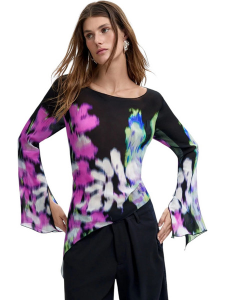 Desigual - Γυναικείο Μακρυμάνικο T-Shirt Lullaby 26WWBW07-2000 Πολύχρωμο/Φλοράλ