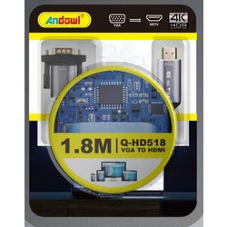 Andowl Q-HD518 Μετατροπέας VGA σε HDMI 1.8m με Υποστήριξη 4K HDR