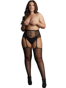 Κάλτσες Plus Size με Ψηλή Μέση και Ζαρτιέρα